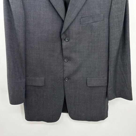 BURBERRY Men's Gray 100% Wool Three Button Blazer Suit Jacket Size 44 Long - Picture 4 of 8